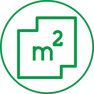 Icono que demuestra más de 3 mil m2 de área destinada para acopio en nuestra planta de recolección de residuos industriales.
